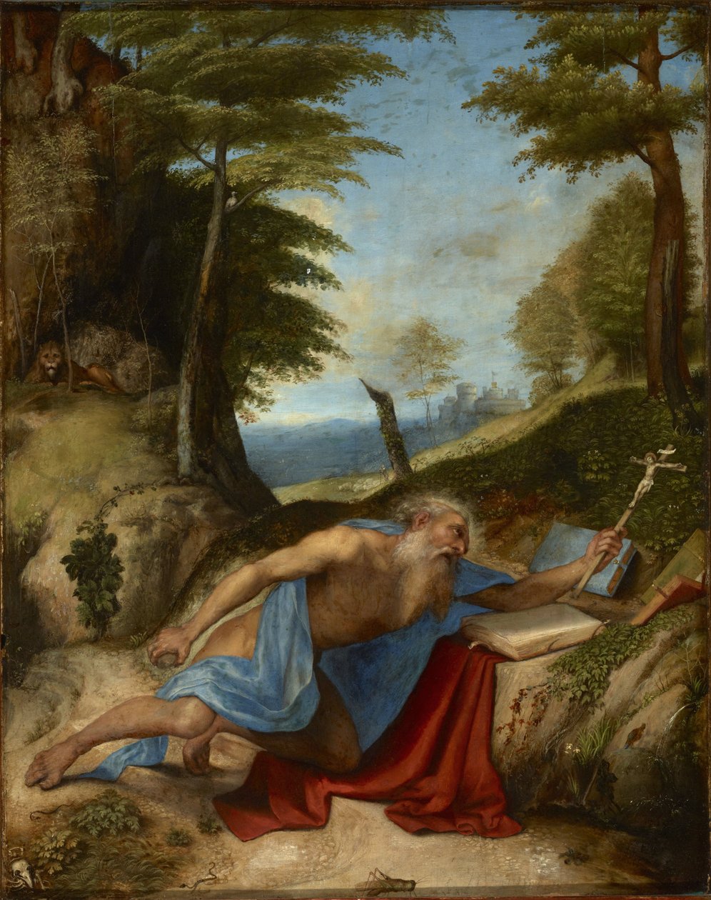 Saint Jerome kajícník - Kajícník Saint Jeroným, Lotto, Lorenzo (1480-1556). Olej na dřevě, c. 1513. Rozměr : 55,8x40 cm. Muzeul National Brukenthal, Sibiu od Lorenzo Lotto