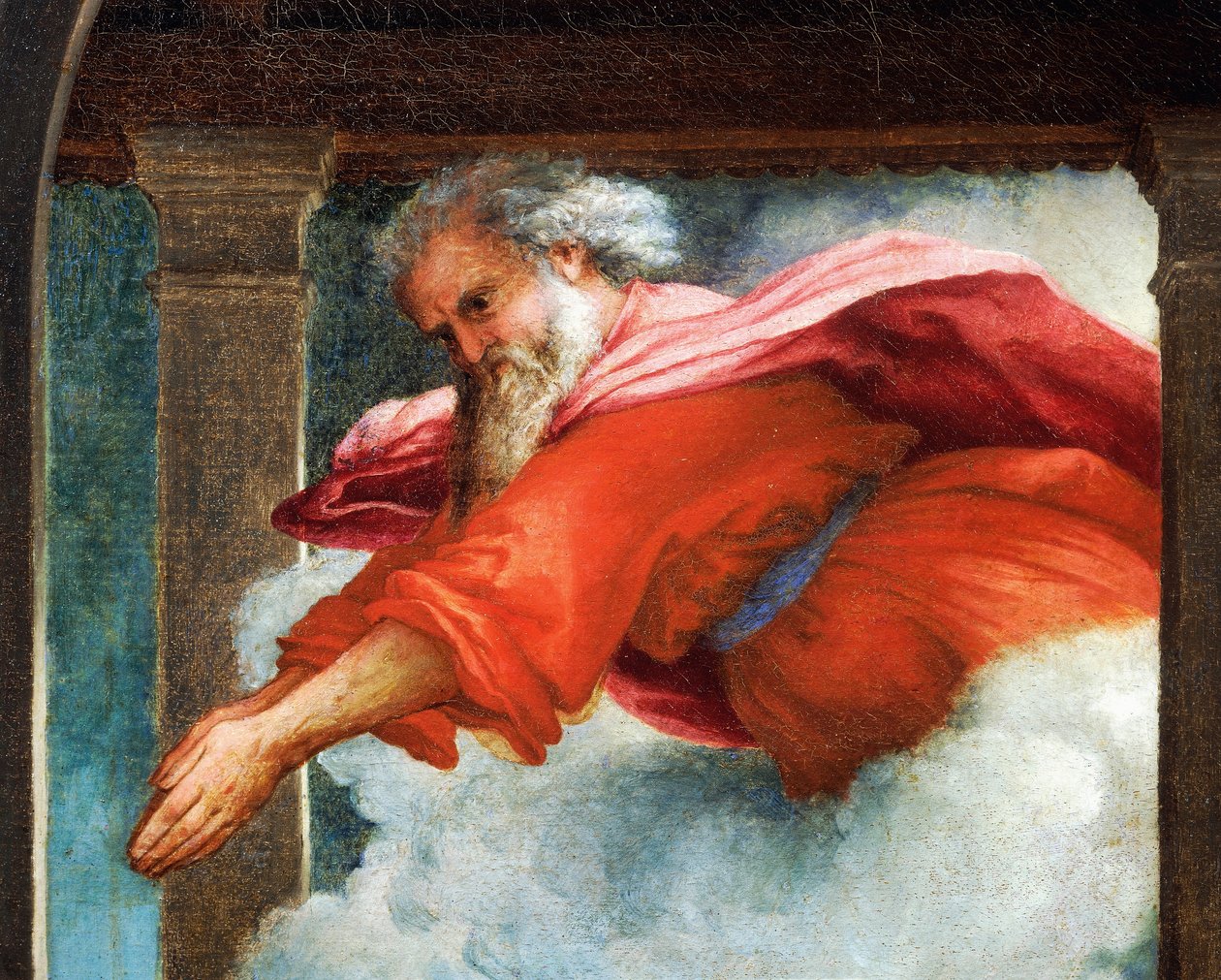 Věčný otec, detail ze Zvěstování, cca 1434, Lorenzo Lotto (1480-1556), olej na plátně od Lorenzo Lotto