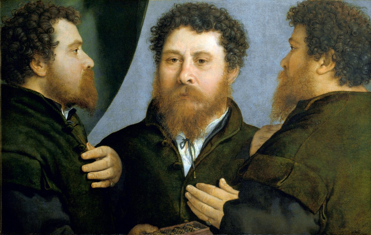 Trojitý portrét zlatnického obrazu od Lorenza Lotta od Lorenzo Lotto