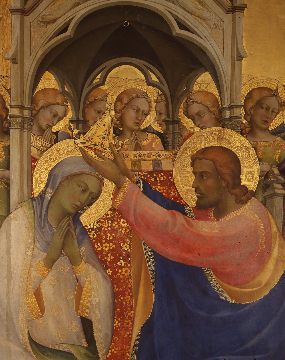Korunovace Panny Marie, detail od Lorenzo Monaco