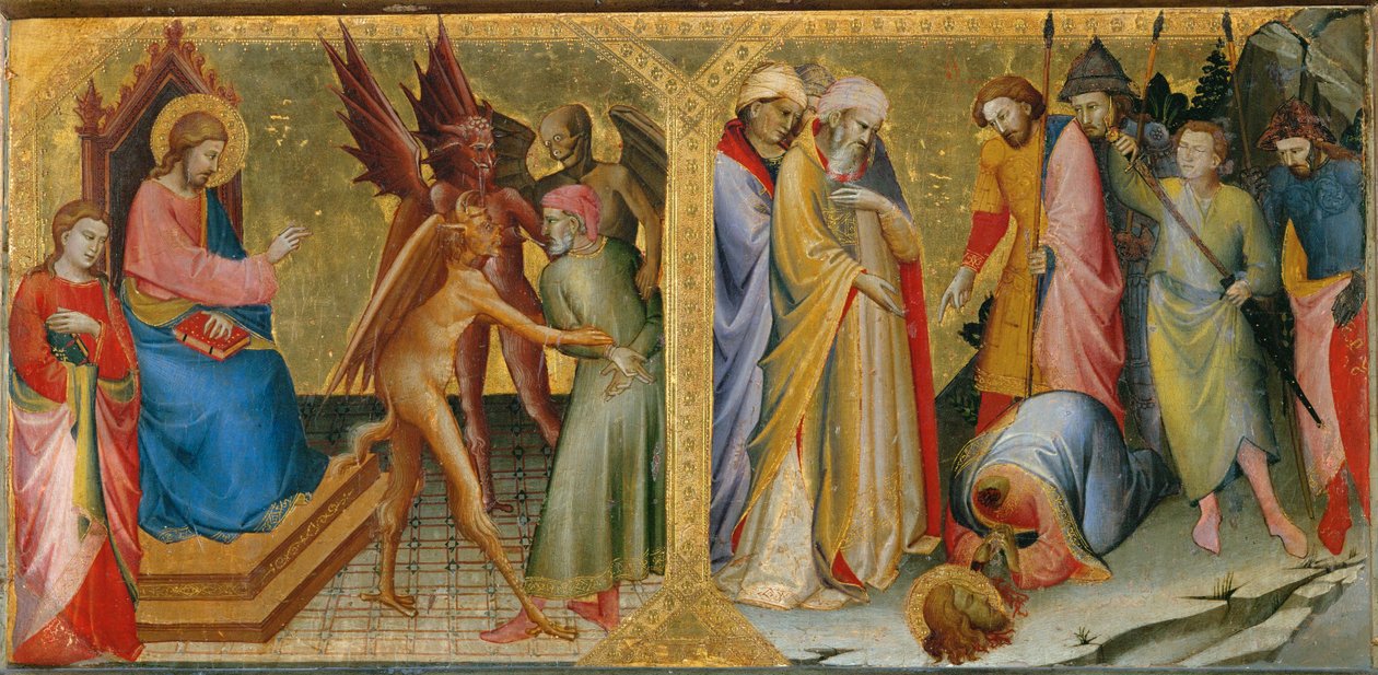 Hermogenes spoutaný ďábly, které poslal na svatého Jakuba Staršího... od Lorenzo Monaco