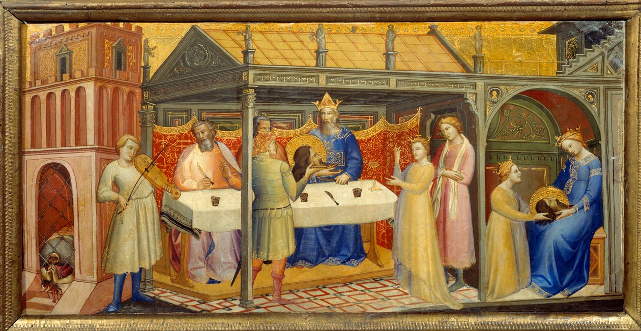 Herode Banquet de Herode (Herode Antipas): Dcera Herodeade (Salome), pozvaná k tanci během Herodových narozenin, svede Heroda, který se přísahou zaváže, že jí dá vše, o co požádá. Na popud své matky odpovídá: „Dej mi sem, dál od Lorenzo Monaco