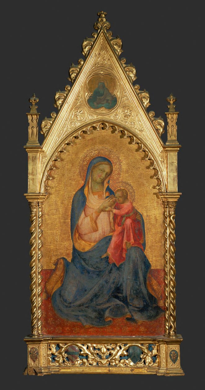 Madona s dítětem v medailonu nahoře: Bůh-Otec... od Lorenzo Monaco