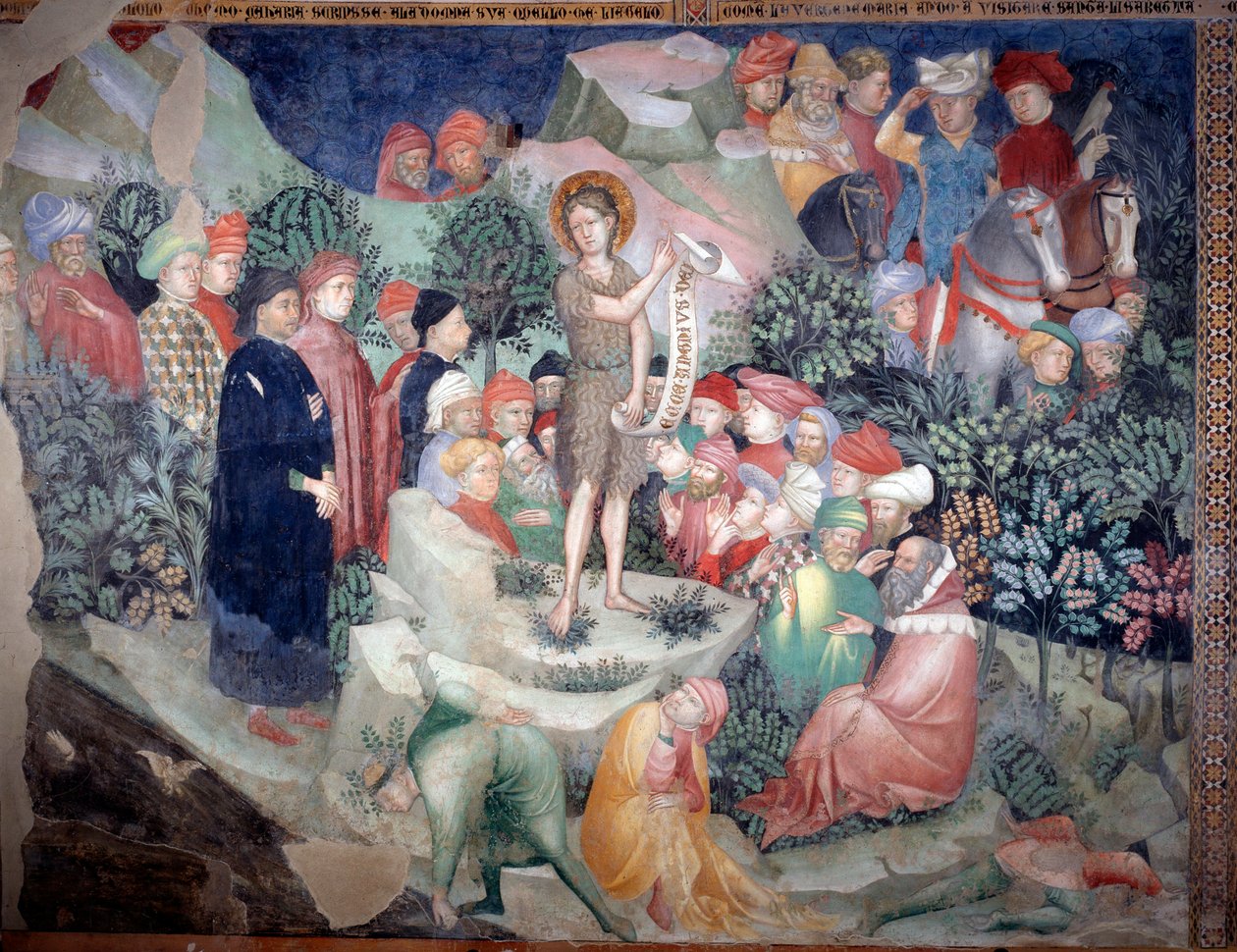 Predikace svatého Jana Křtitele (Fresco od Lorenzo Salimbeni