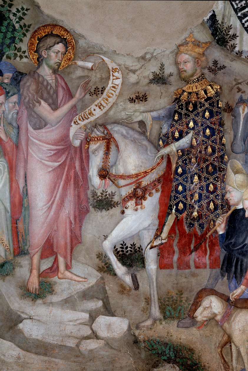 Predikace sv. Jana Křtitele, detail (Fresco od Lorenzo Salimbeni