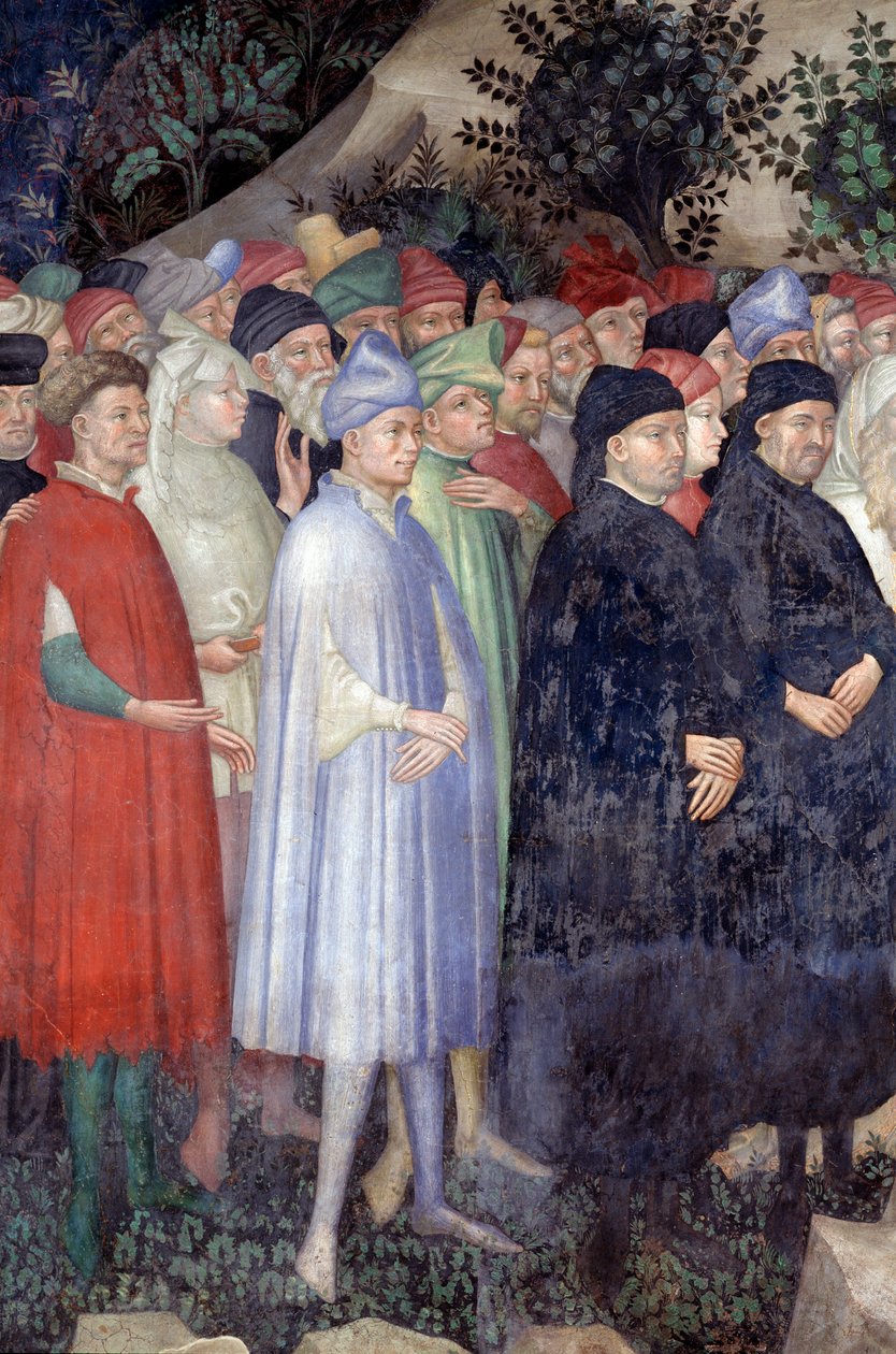 Predikace sv. Jana Křtitele, detail (Fresco od Lorenzo Salimbeni