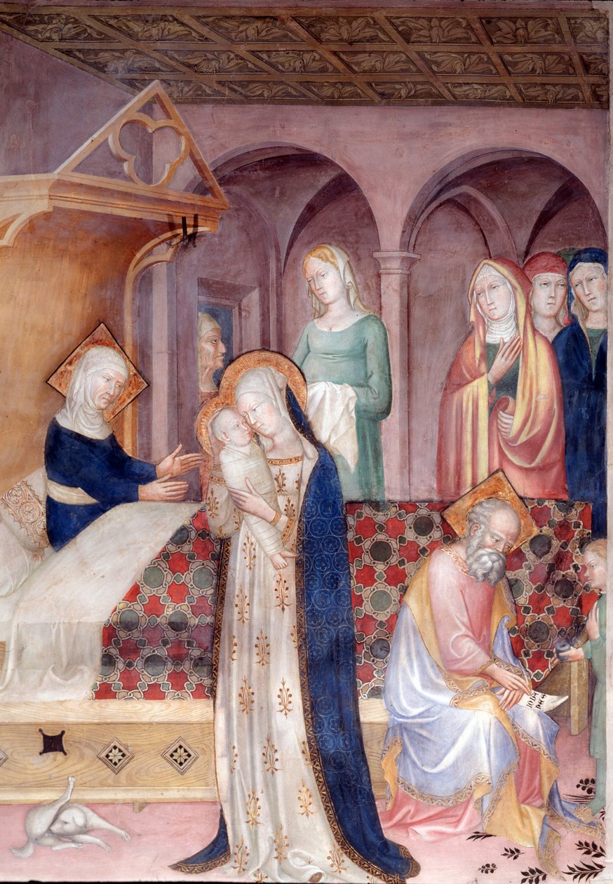 Narození svatého Jana Křtitele (Fresco od Lorenzo Salimbeni
