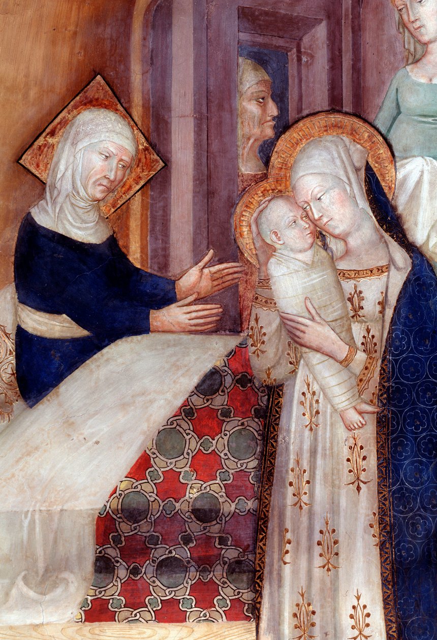 Narození svatého Jana Křtitele, detail (Fresco od Lorenzo Salimbeni