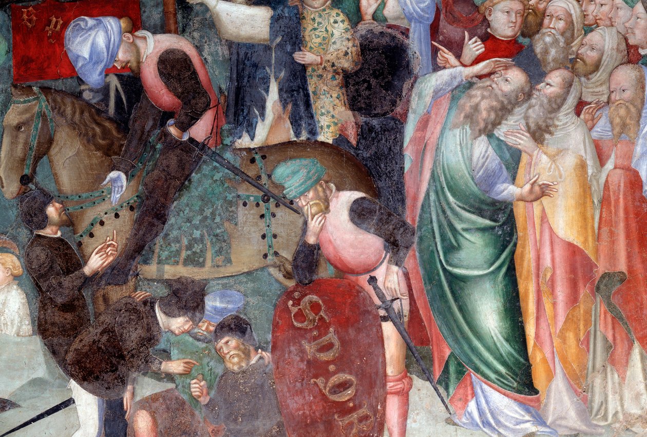 Detail ukřižování vojáků od Lorenzo Salimbeni