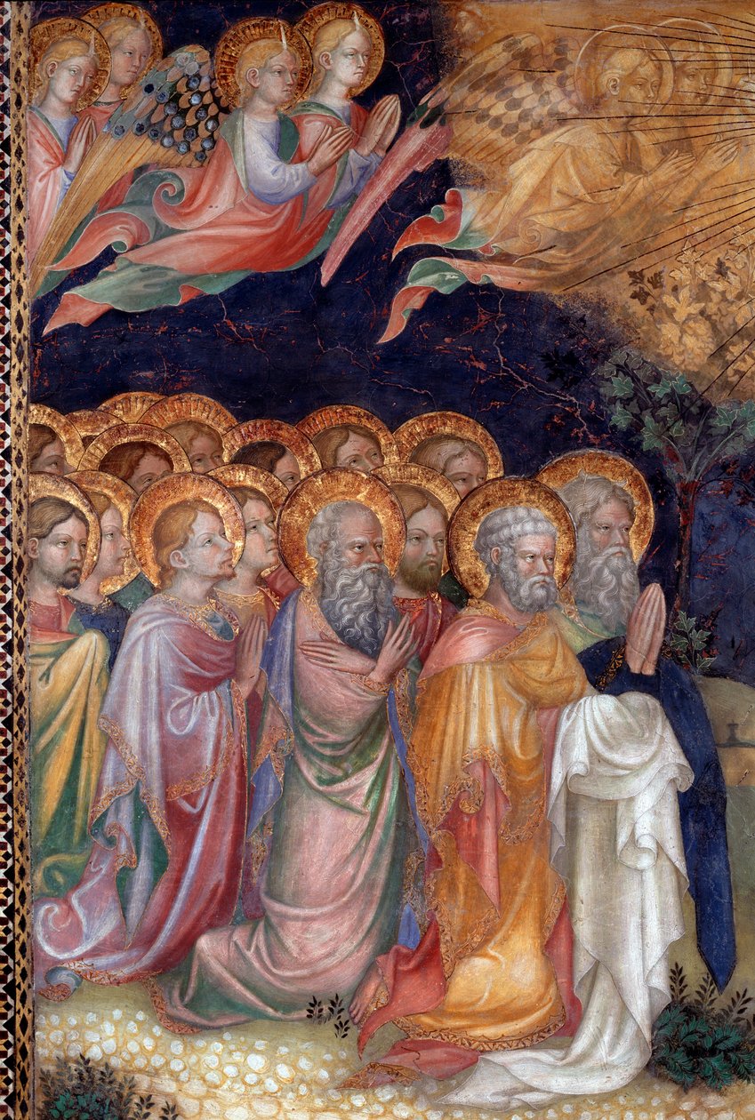Křest Ježíše svatým Janem Křtitelem křtícím Ježíše Detail Freska od Lorenza od Lorenzo Salimbeni