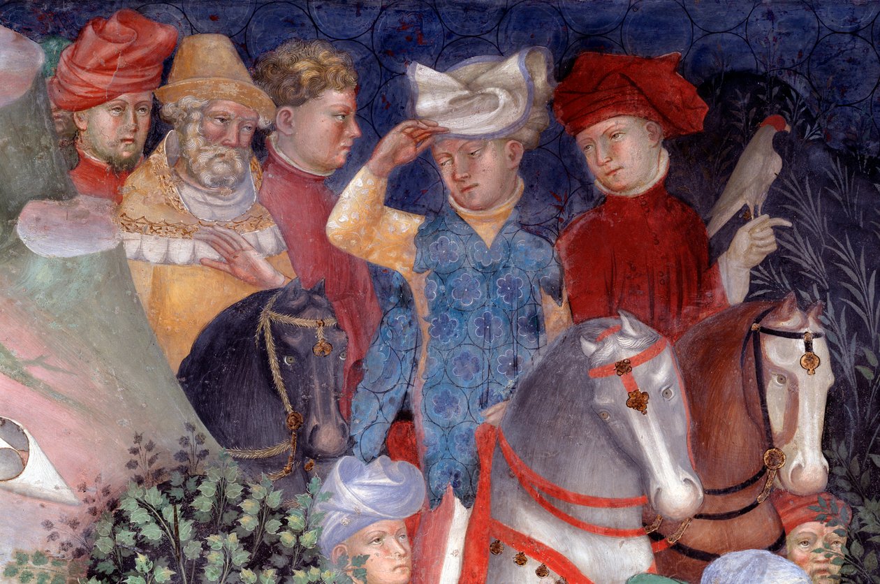 Předurčení svatého Jana Křtitele davům, detail (Fresco od Lorenzo Salimbeni