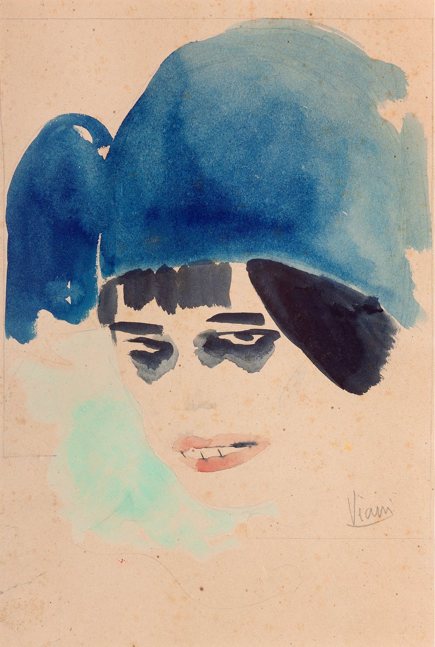Portrét, cca 1912 (akvarel a tužka na papíře) od Lorenzo Viani
