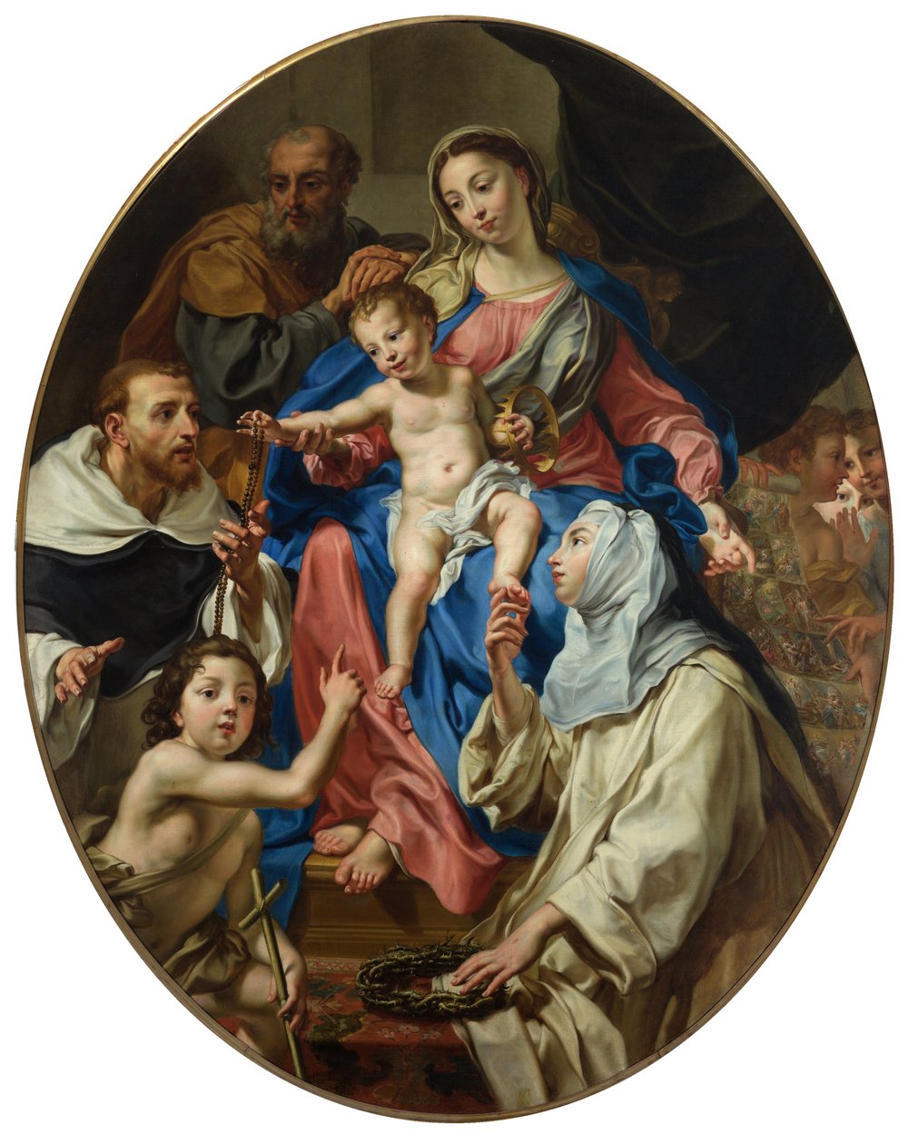 Panna Maria Růžencová a svatí od Lorenzo de