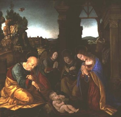 Madonna zbožňující Ježíška od Lorenzo di Credi