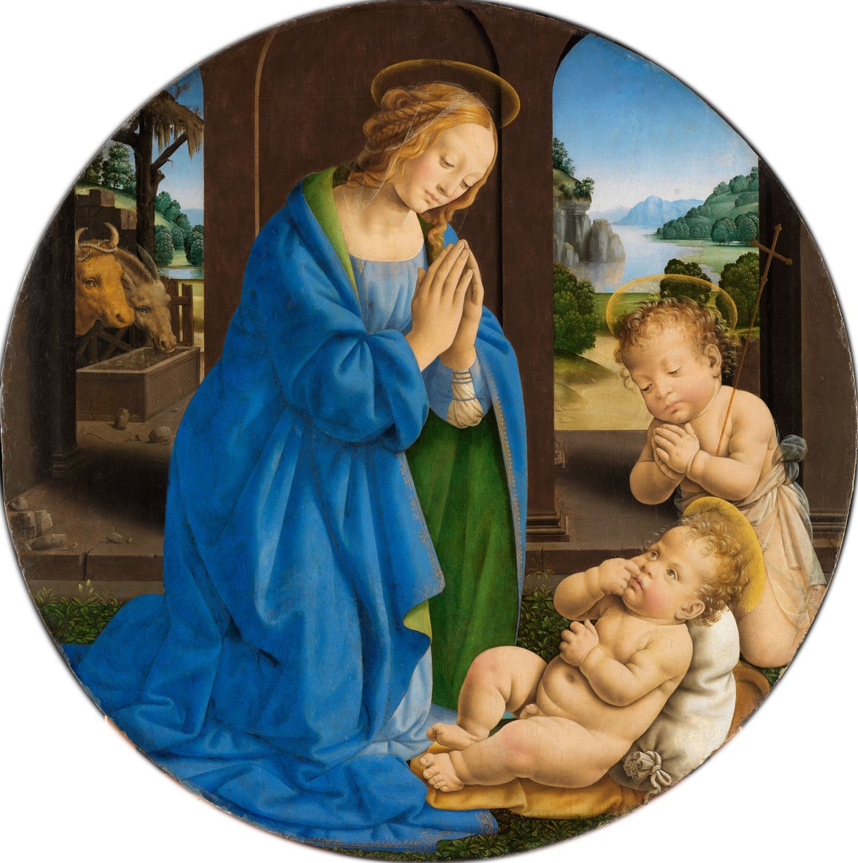 Marie klanějící se Dítěti s malým svatým Janem od Lorenzo di Credi