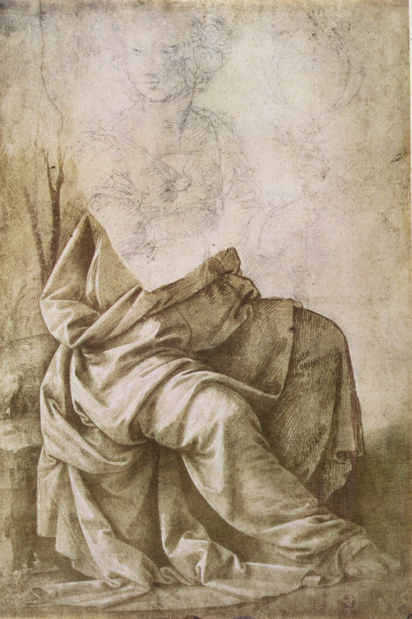 Studie postavy představující astronomii (pero a inkoust s praním) od Lorenzo di Credi