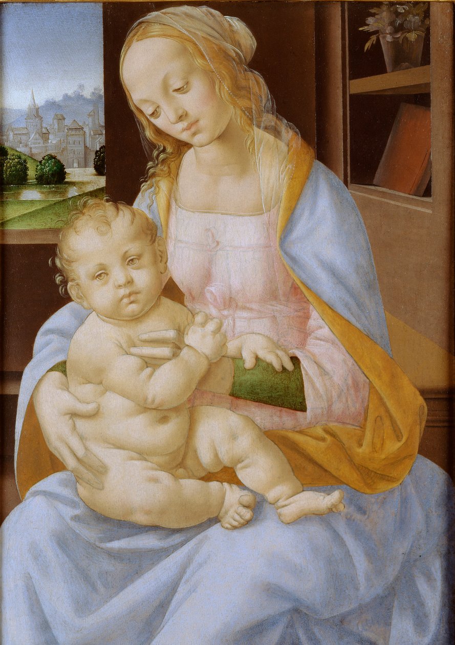 Panna a dítě, 15. - 16. století 1470-1537 od Lorenzo di Credi