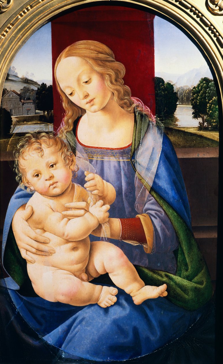 Panna a dítě (malba) od Lorenzo di Credi