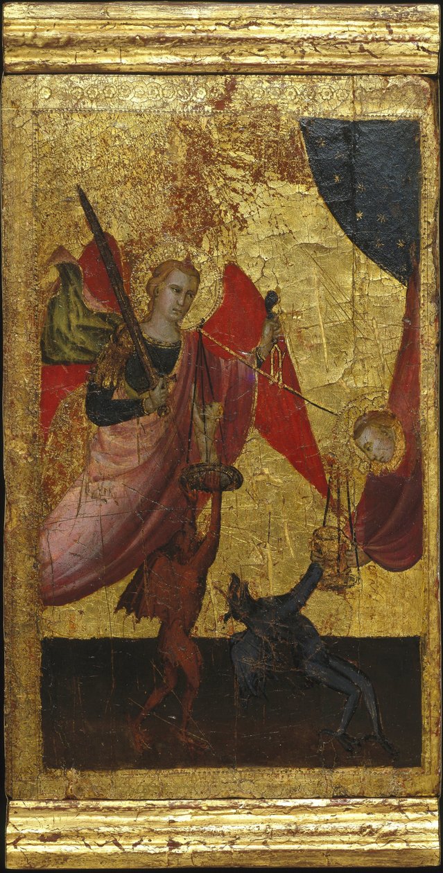 Svatý Vavřinec se přimlouvá za duši císaře Jindřicha II. Scény ze života svatého Vavřince, predella, ca 1412 od Lorenzo di Niccolò