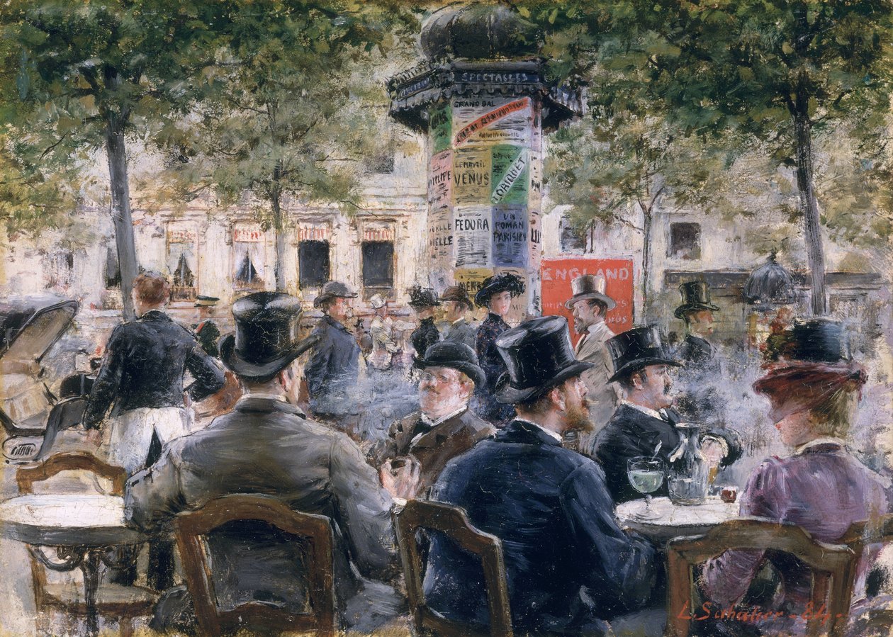 Kavárna scéna v Paříži, 1884 od Louis Anet Sabatier