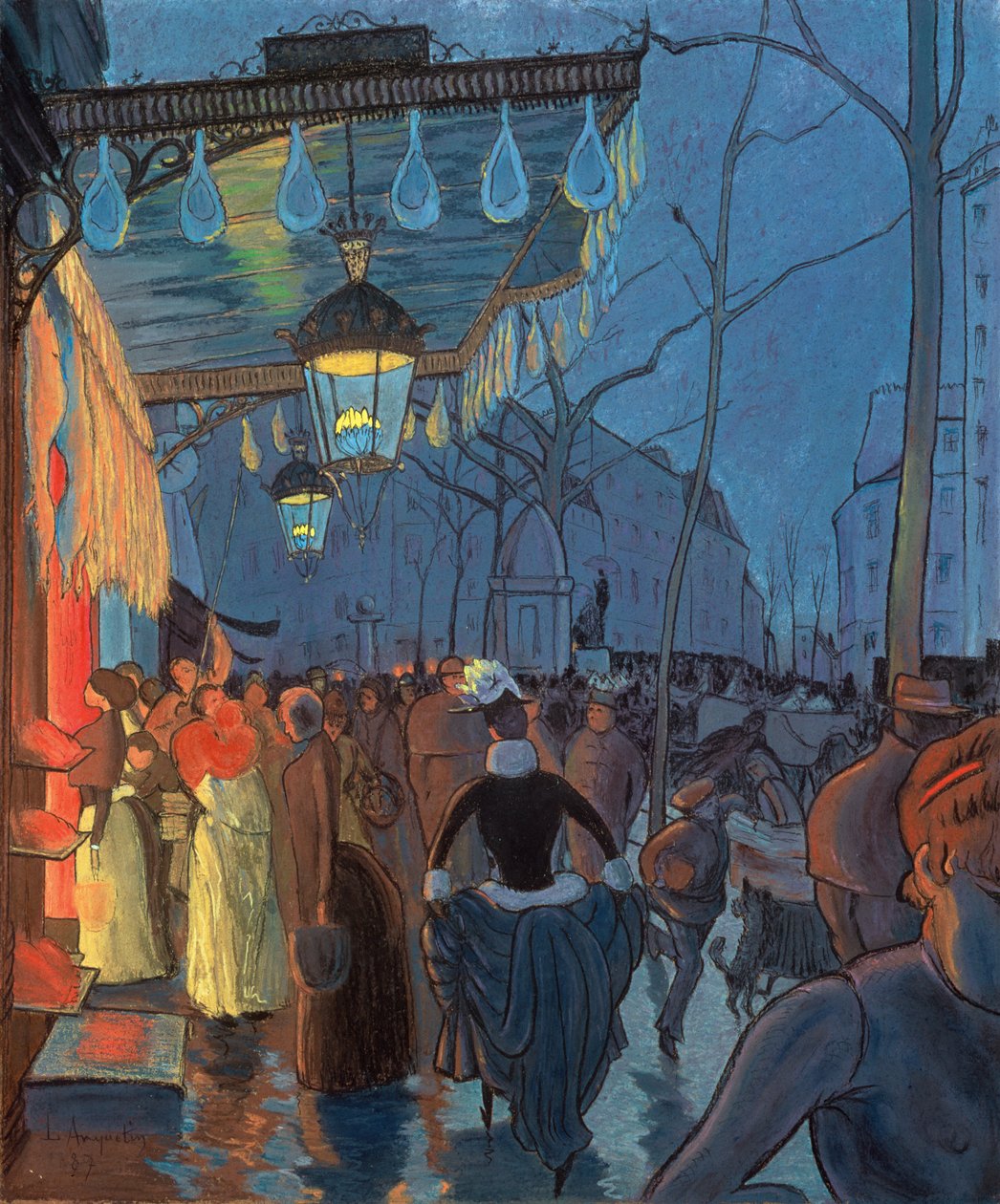 Avenue de Clichy, Paříž, 1887 (pastel) od Louis Anquetin