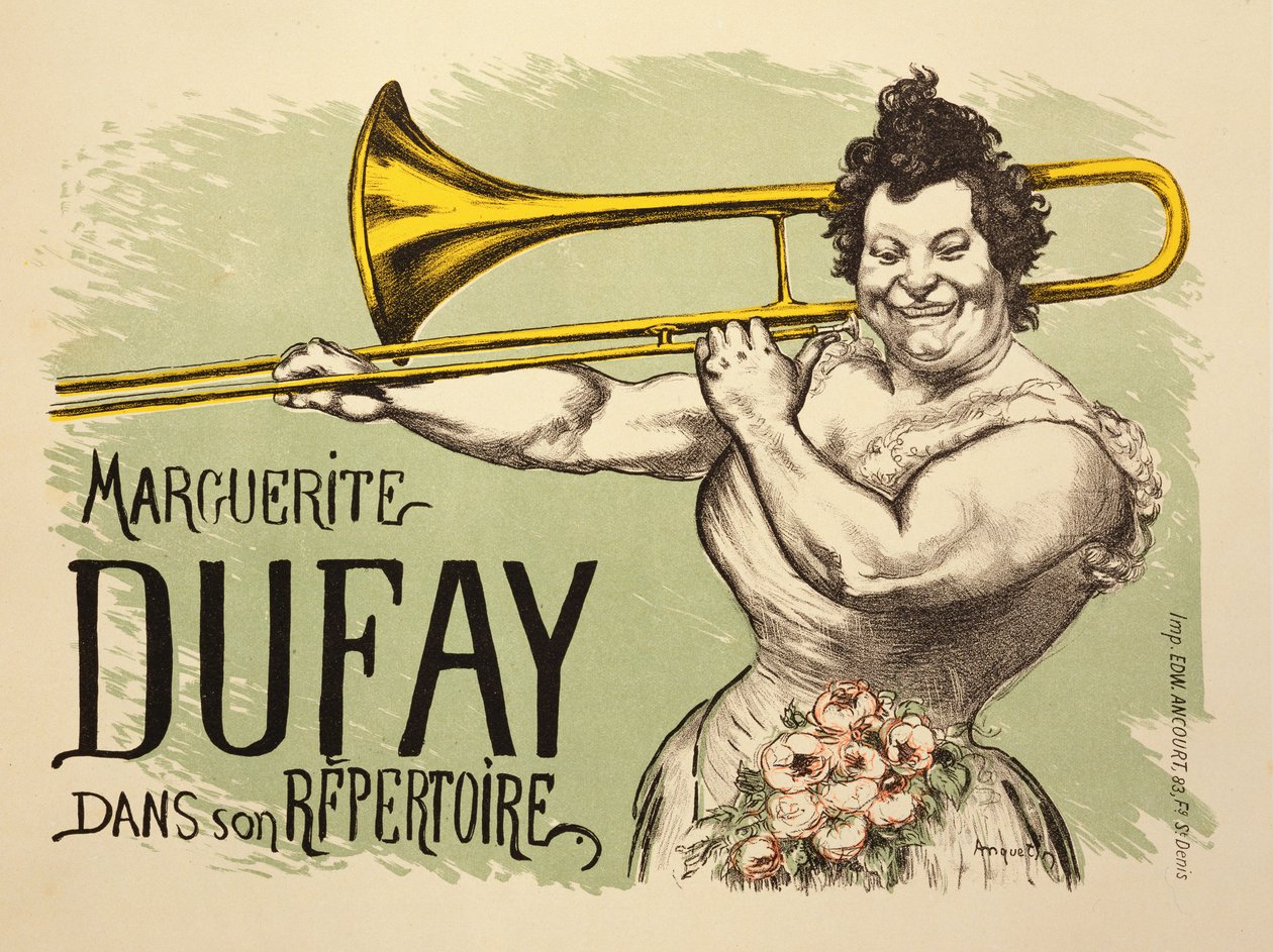 Reprodukce reklamního plakátu „Marguerite Dufay v jejím repertoáru“ od Louis Anquetin