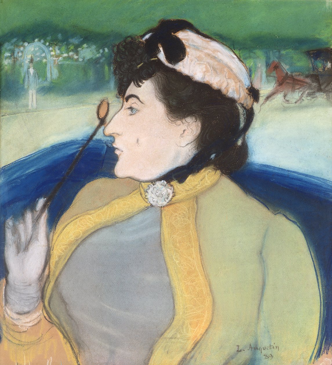 Žena v baroušku, 1889 (pastel na papíře) od Louis Anquetin
