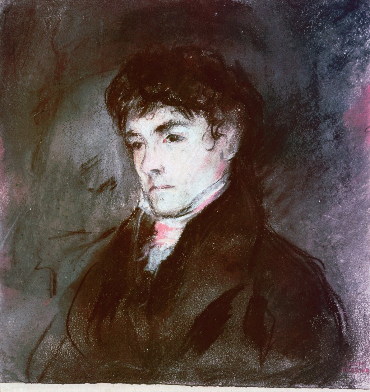 Portrét Eugena Delacroixe, kolem roku 1827 (pastel na papíře) od Louis Antoine Leon Riesener
