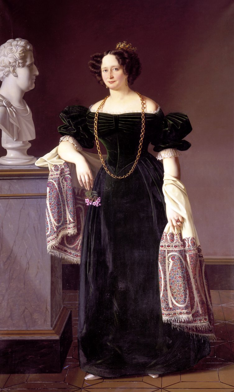 Portrét Caroline Amalie ze Šlesvicka-Holštýnska-Sonderburgu-Augustenburgu (1796-1881) od Louis Aumont