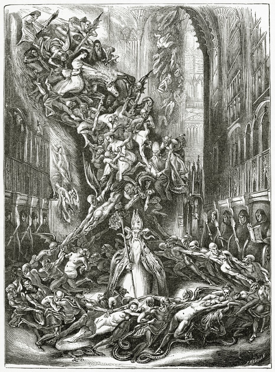 La Ronde du Sabbat, 19. století (č. rytina) od Louis Boulanger
