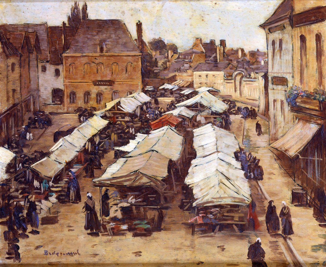 Tržiště v Abbeville od Louis Braquaval