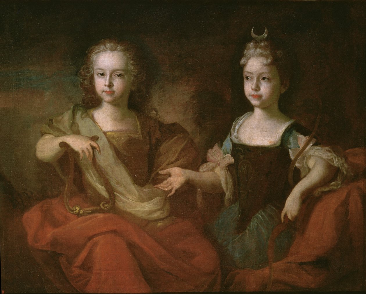 Carevich Peter Alekseevitch a carevna Nathalie Alekseevna jako Apollo a Diana, kolem roku 1722 od Louis Caravaque