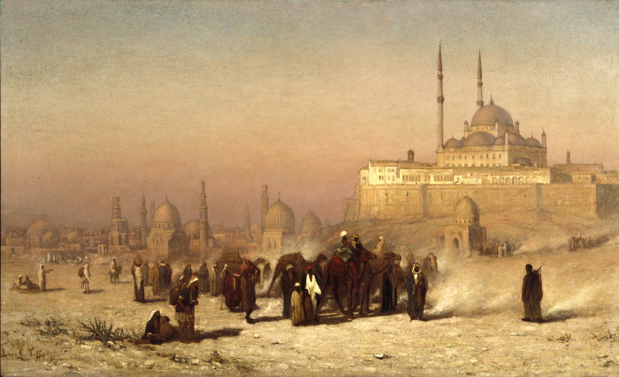 Na cestě mezi starou a Novou Káhirou, Citadela, mešita Mohammeda Aliho a hrobky Mameluků, 1872 od Louis Comfort Tiffany