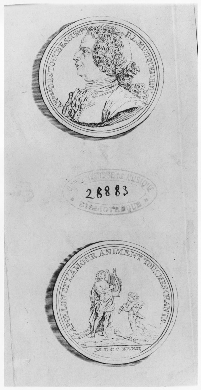 Andre Cardinal Destouches, vyryto z medaile z roku 1732, kolem roku 1750 od Louis Crepy