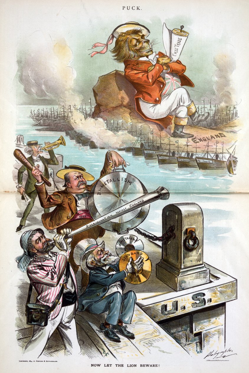 Nyní ať se lev má na pozoru!, 1894 od Louis Dalrymple