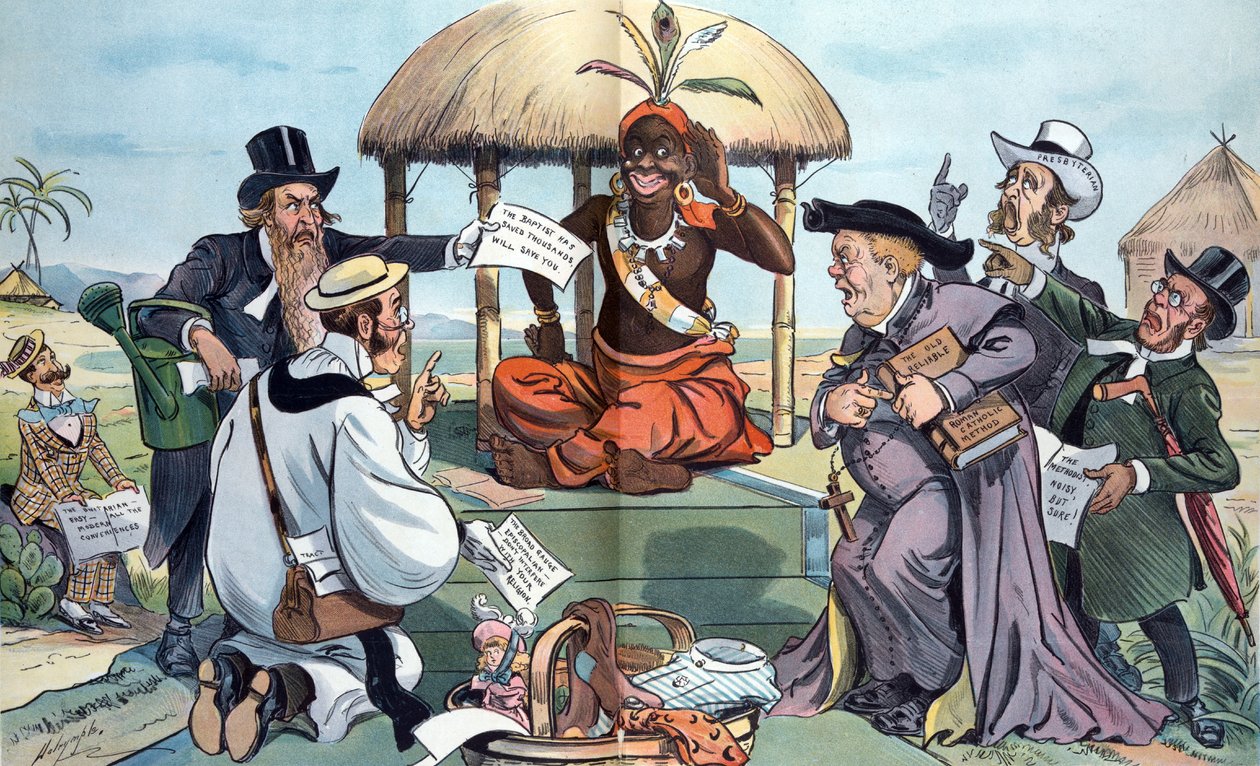 Naše zahraniční mise: rozpaky z bohatství pro pohany, 1900 od Louis Dalrymple