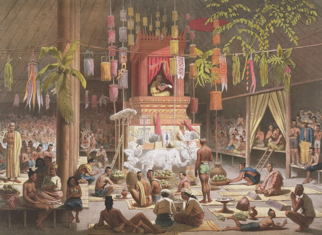 Festival v pagodě v Ngong Kair, Laos, z „Atlas du Voyage d