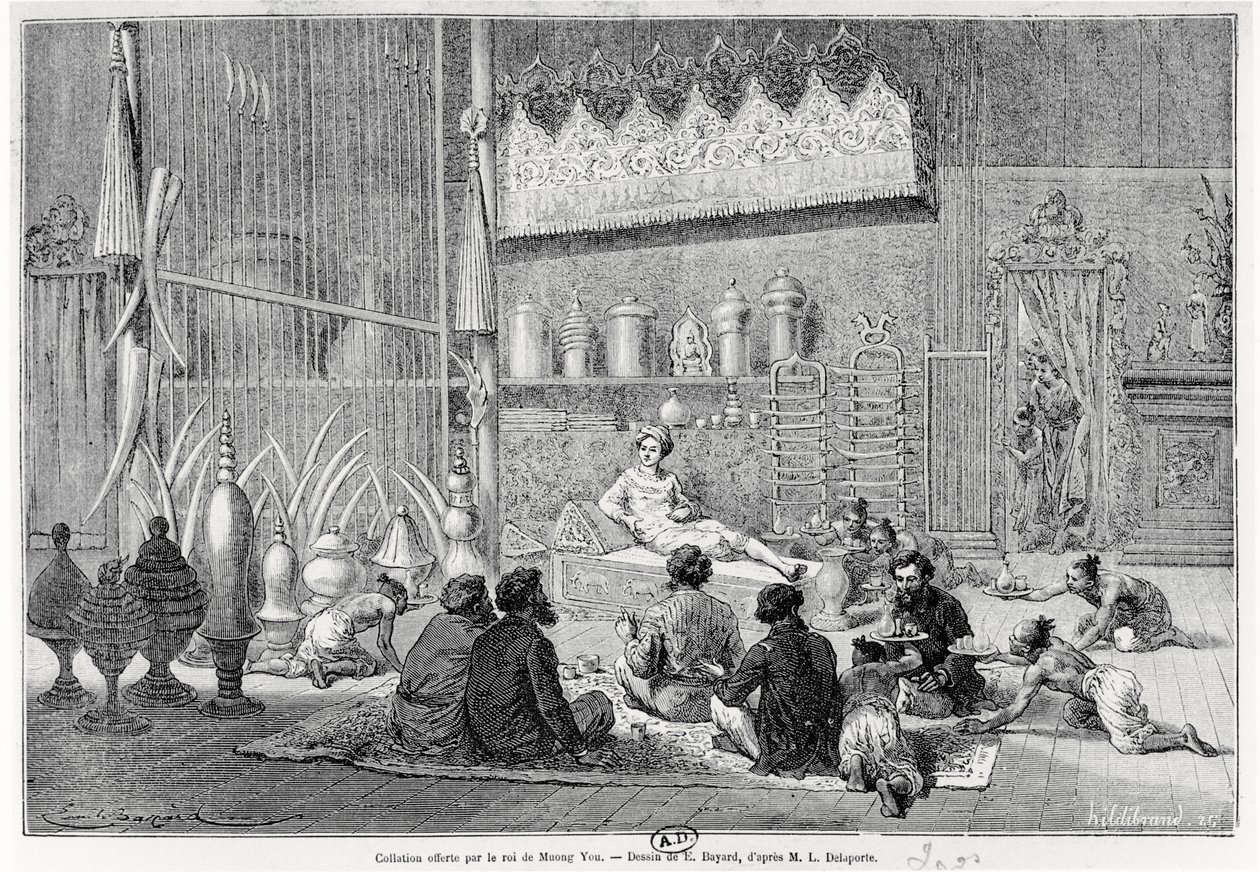 Jídlo nabízené králem Muong You, 1877 od Louis Delaporte