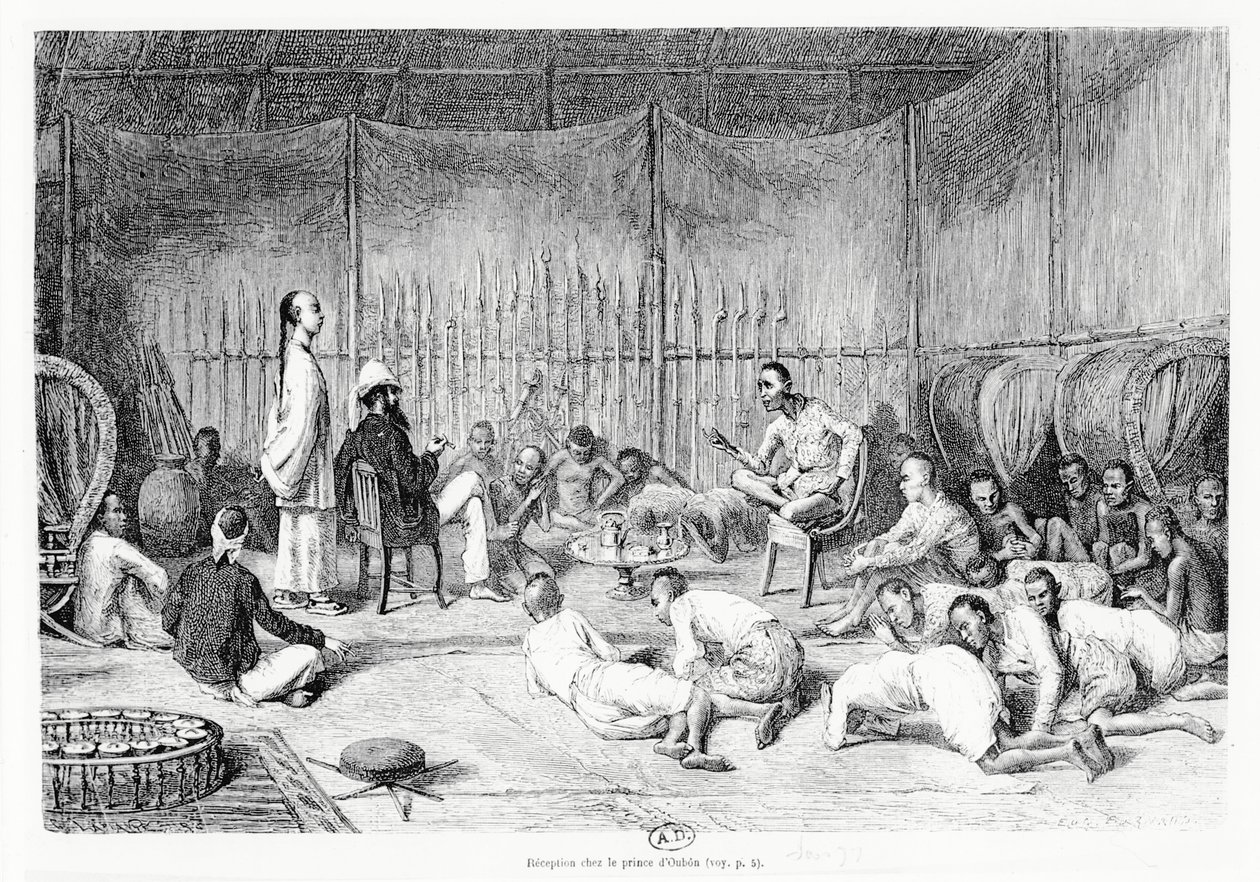 Přijetí princem z Oubonu, Laos, 1877 od Louis Delaporte
