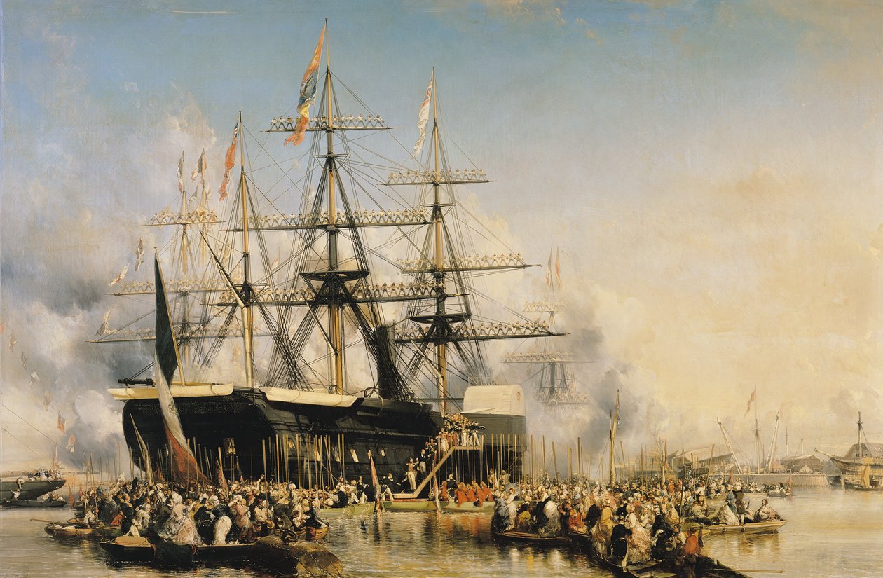 King Louis-Philippe (1830-48) Vylodění v Portsmouthu, 8. října 1844, 1846 od Eugene Isabey