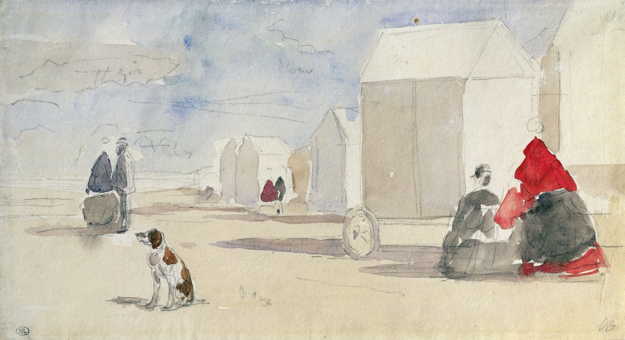 U koupacích strojů, 1866 od Eugene Louis Boudin