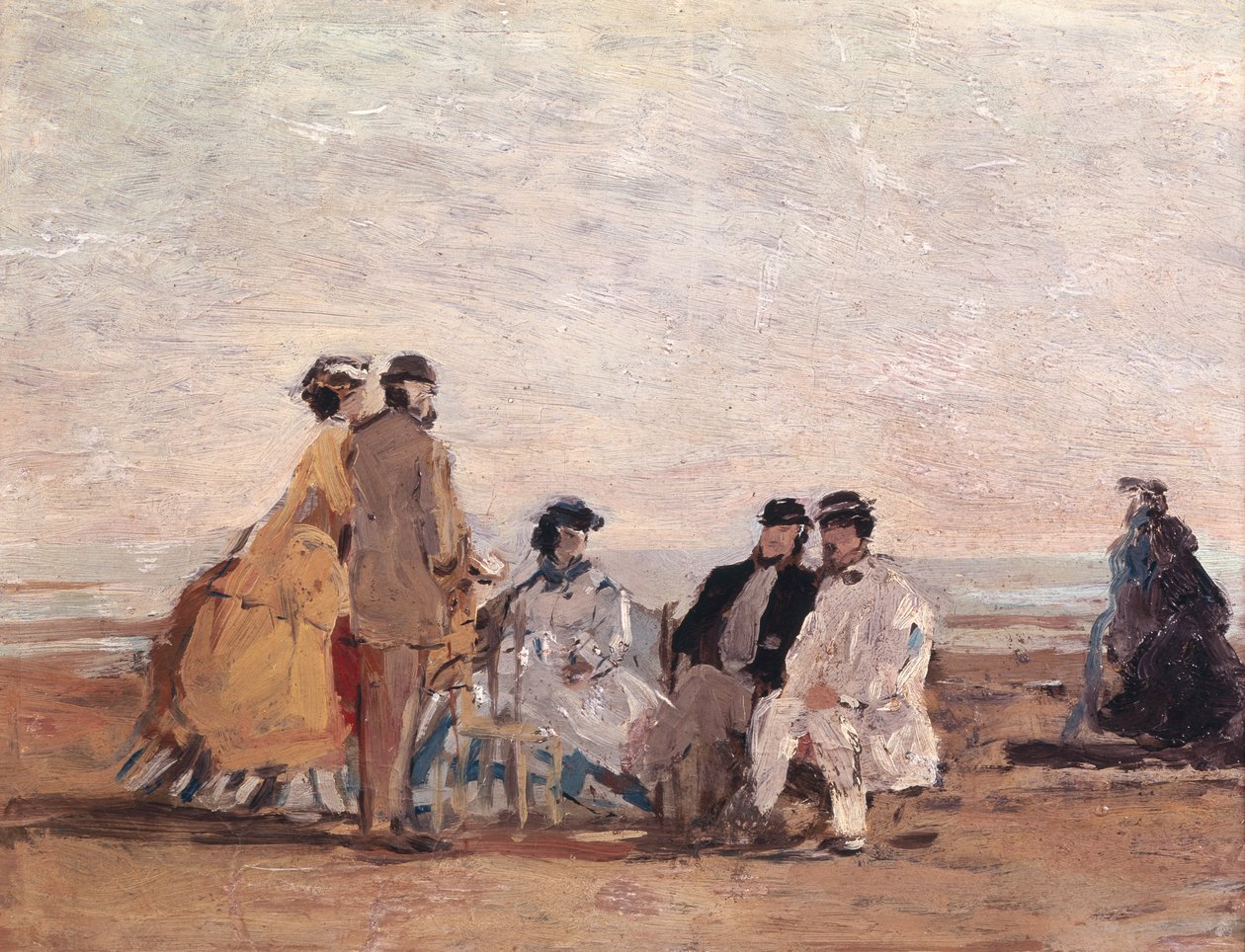 Na pláži v Trouville, asi 1865 od Eugene Louis Boudin