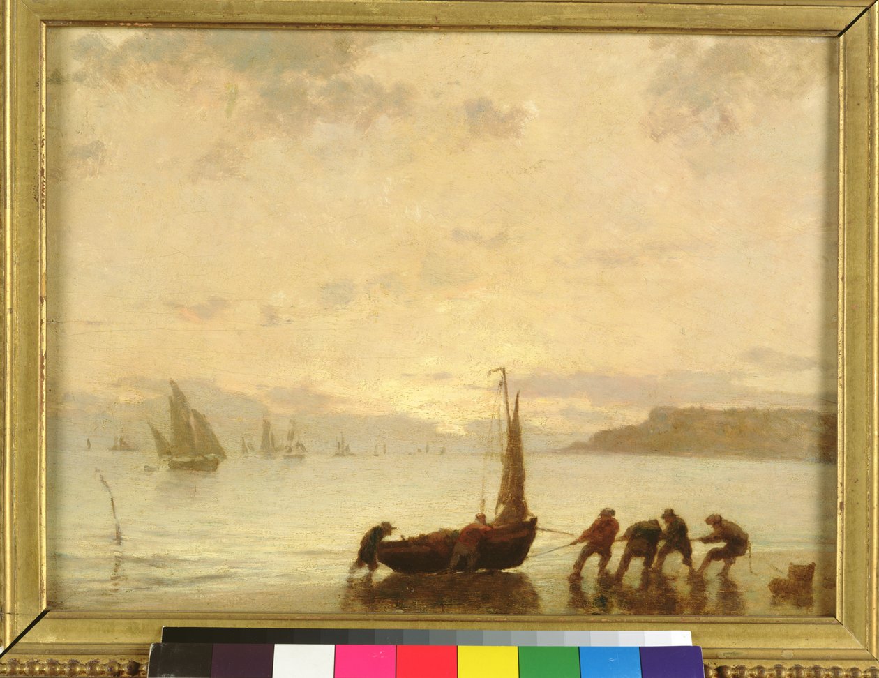 Návrat z rybaření se zapadajícím sluncem od Eugene Louis Boudin