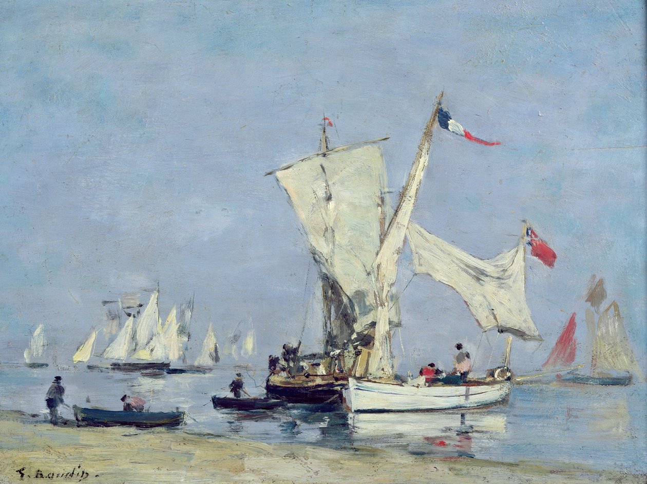 Plachetnice, c.1869 od Eugene Louis Boudin