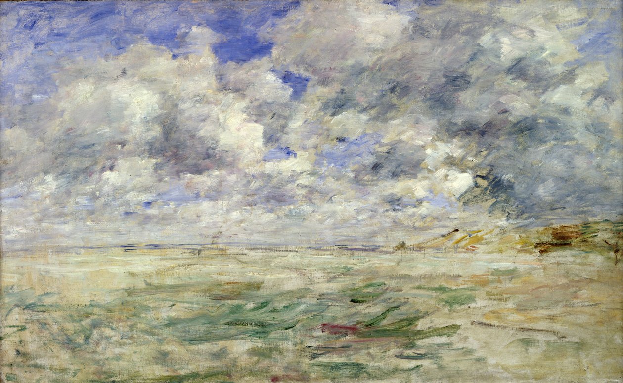 Bouřlivá obloha nad pláží v Trouville, c.1894-97 od Eugene Louis Boudin