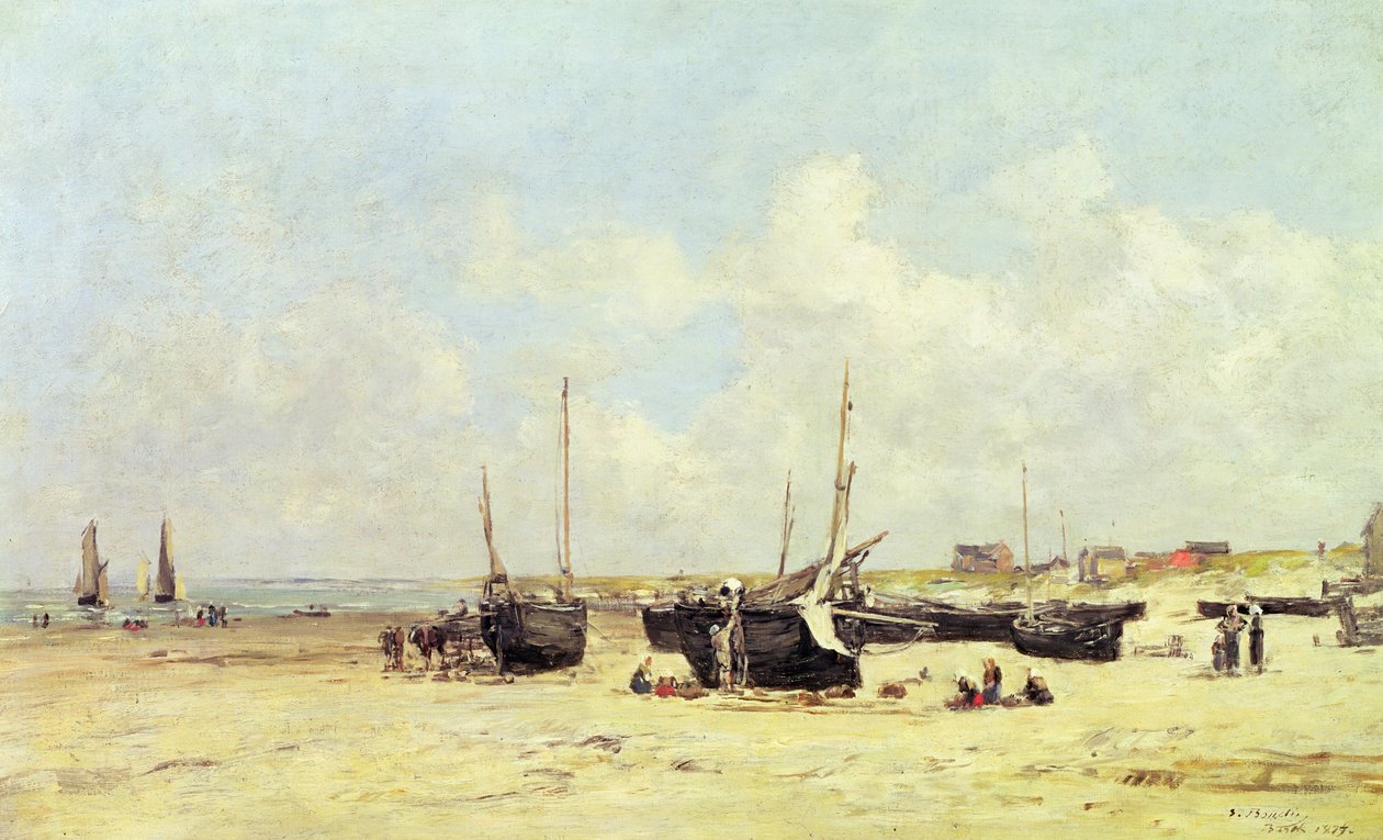Pláž za odlivu, Berck, 1890-97 od Eugene Louis Boudin