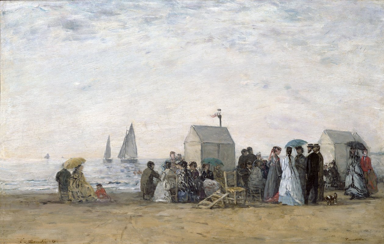 Pláž v Trouville, 1867 od Eugene Louis Boudin
