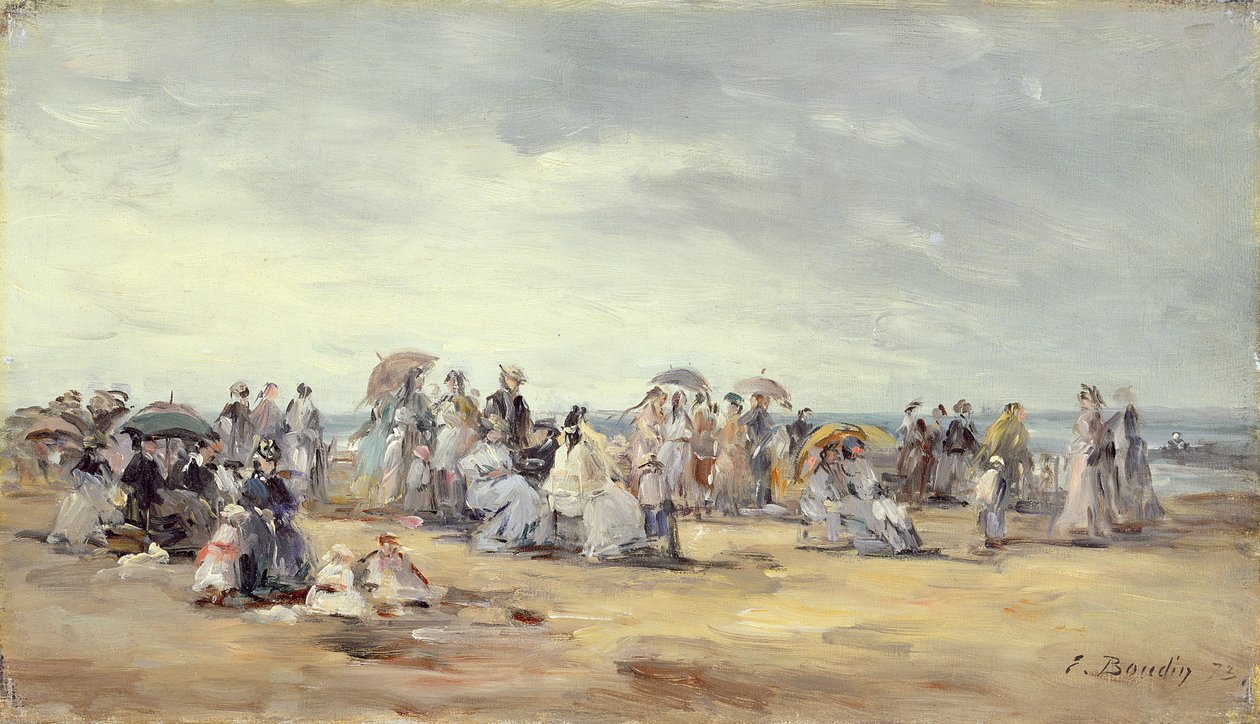 Pláž v Trouville, 1873 od Eugene Louis Boudin