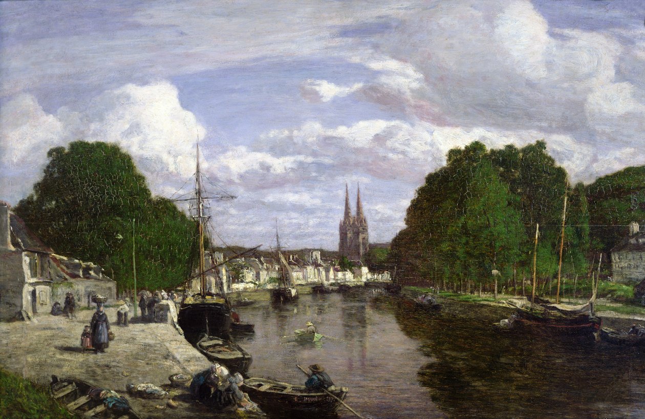 Přístav v Quimper, 1857 od Eugene Louis Boudin