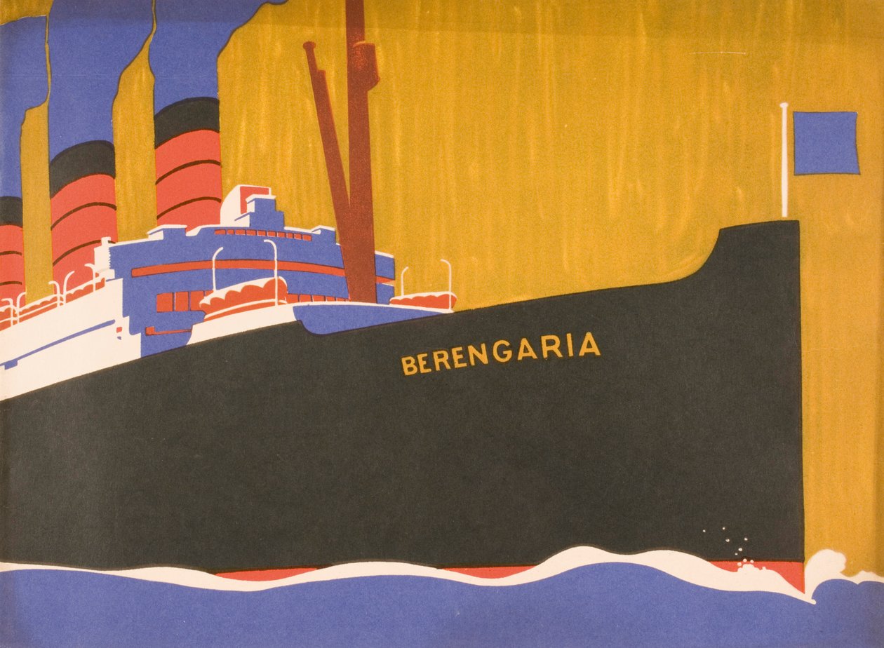 Propagační brožura Cunard Line pro Berengarii, kolem roku 1930 od Louis Fancher